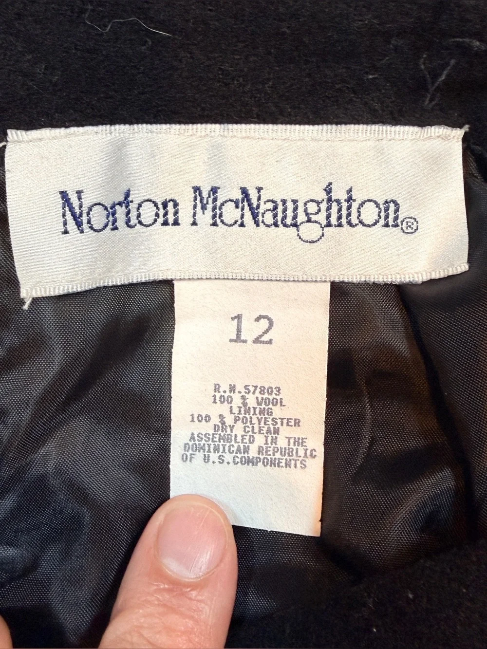 Norton MacNaughton Womens 100% Wool Skirt Black Size 12
